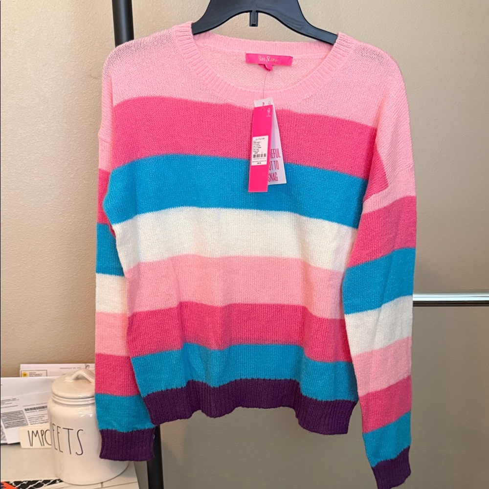 Rue21 Pink and Blue Striped Sweater